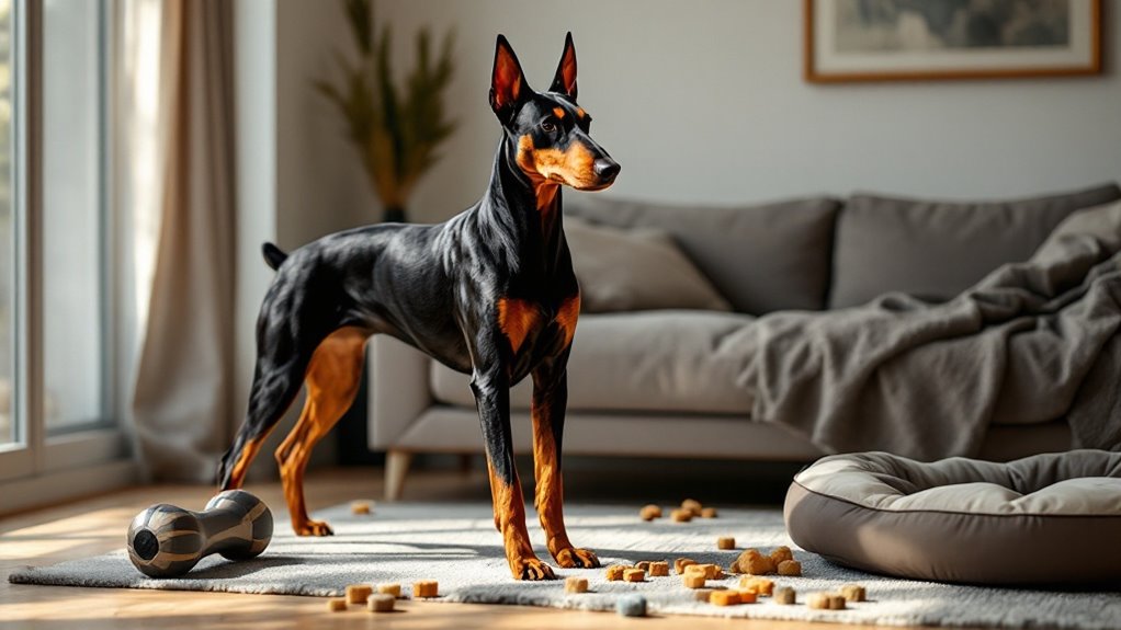 calm high energy doberman routine
