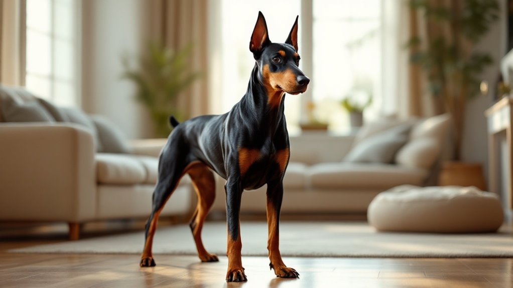 dobermans adapt well indoors